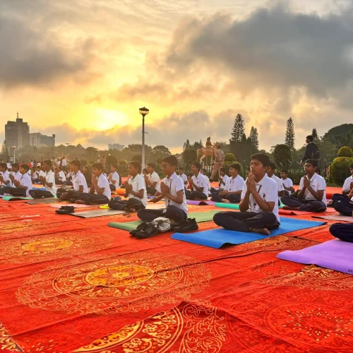 Grand International Yoga day at Vidhanasoudha